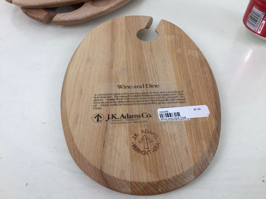 Set Of 5 Wine And Dine Wooden Oval Plates By J.K. Adams Co. [Photo 5]