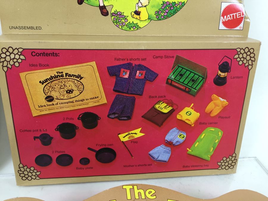 (4) The Sunshine Family Toys: Nursery Craft Kit, Camping Craft Kit, Backyard Picnic Project And Playroom Project By Mattel New In Box Vintage 1975 [Photo 9]