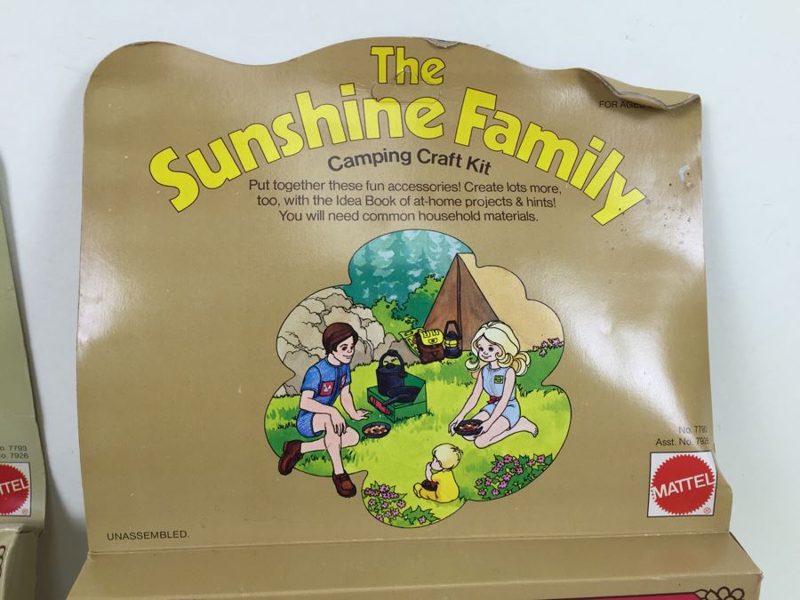 (4) The Sunshine Family Toys: Nursery Craft Kit, Camping Craft Kit, Backyard Picnic Project And Playroom Project By Mattel New In Box Vintage 1975 [Photo 7]