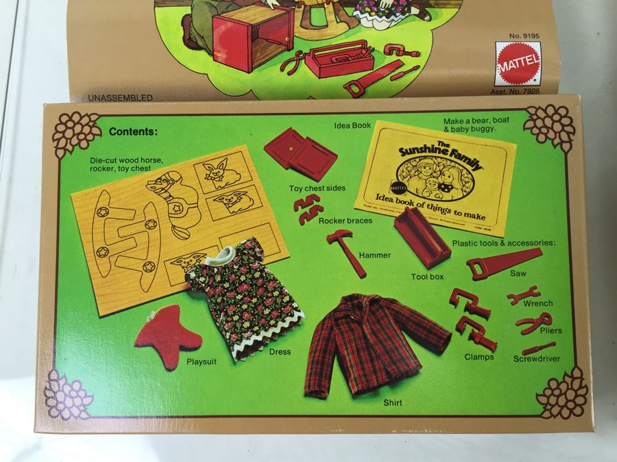 (4) The Sunshine Family Toys: Nursery Craft Kit, Camping Craft Kit, Backyard Picnic Project And Playroom Project By Mattel New In Box Vintage 1975 [Photo 14]