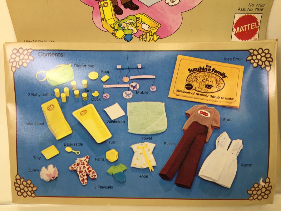 (4) The Sunshine Family Toys: Nursery Craft Kit, Camping Craft Kit, Backyard Picnic Project And Playroom Project By Mattel New In Box Vintage 1975 [Photo 6]