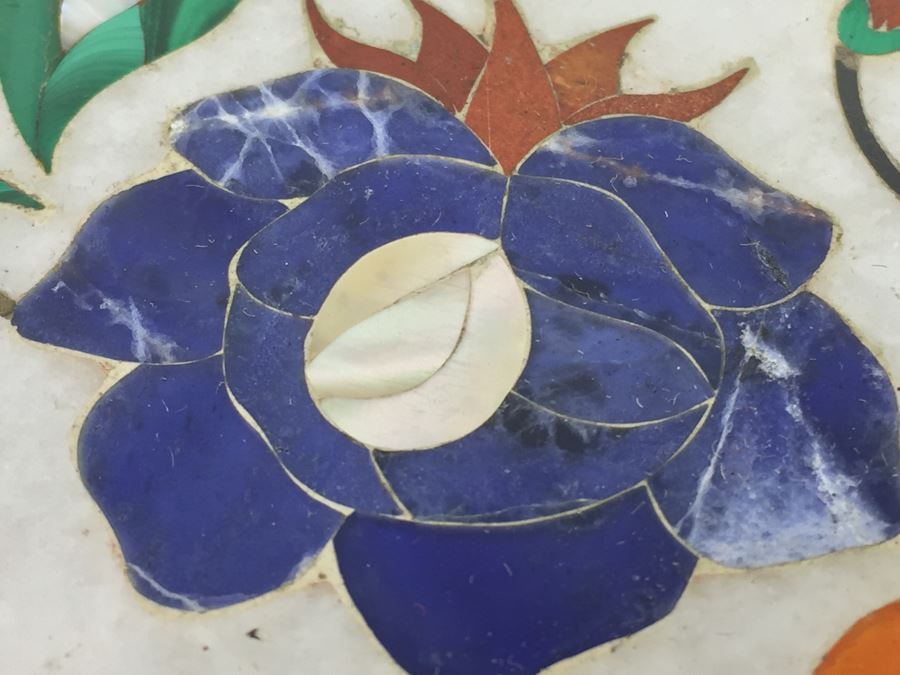 Stunning Inlaid Marble Oval Top From India [Photo 7]