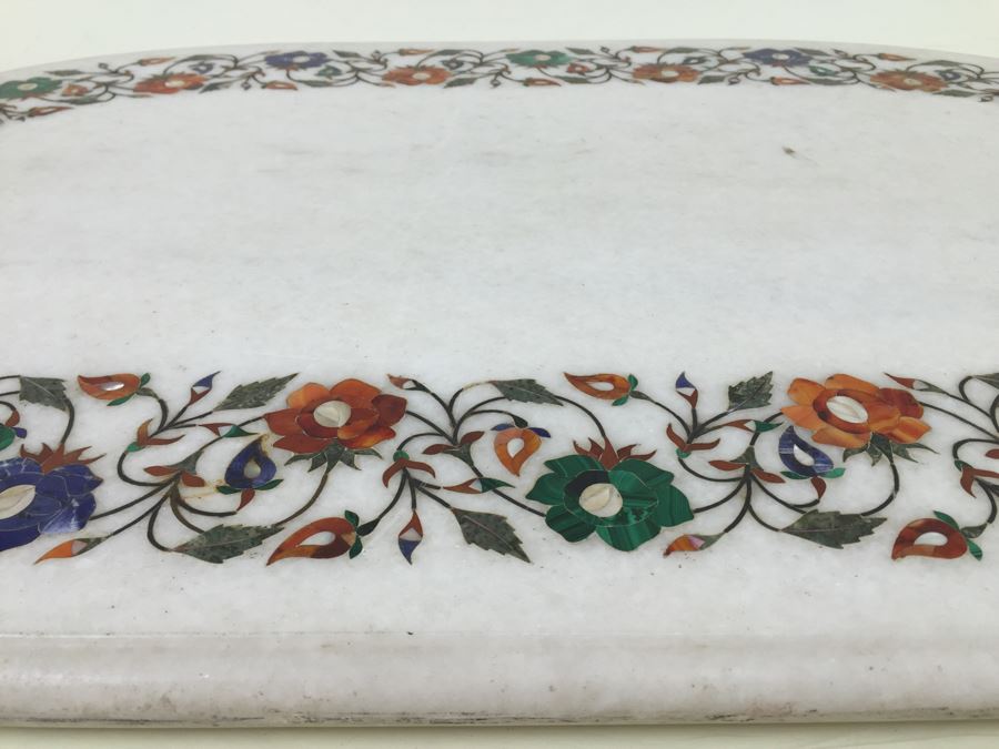Stunning Inlaid Marble Oval Top From India [Photo 8]