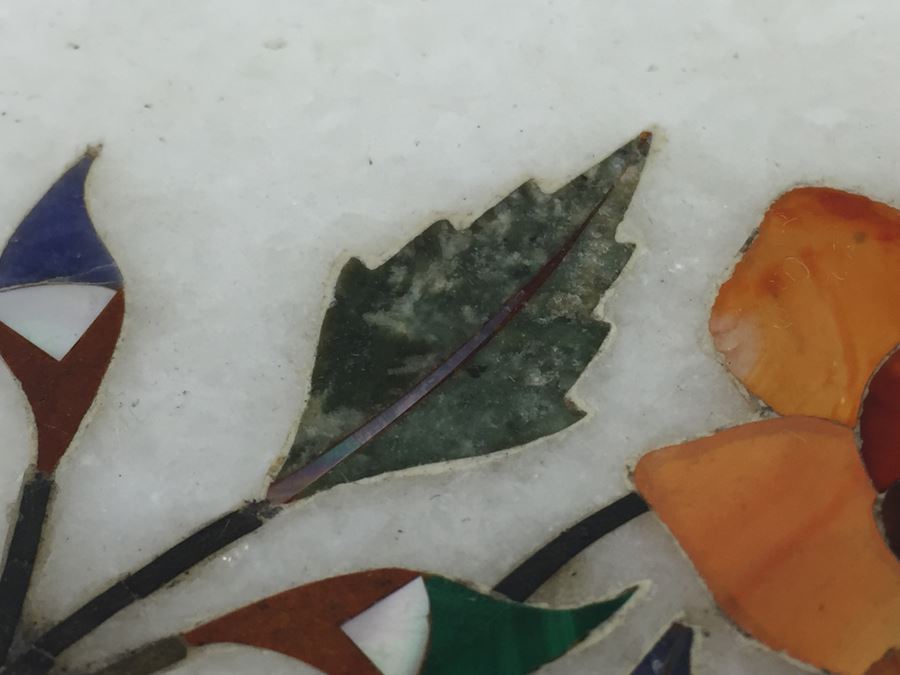 Stunning Inlaid Marble Oval Top From India [Photo 6]