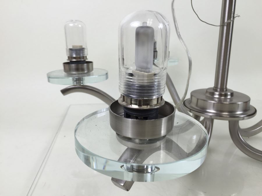 Modern Metal And Lucite Hanging Light Fixture [Photo 6]