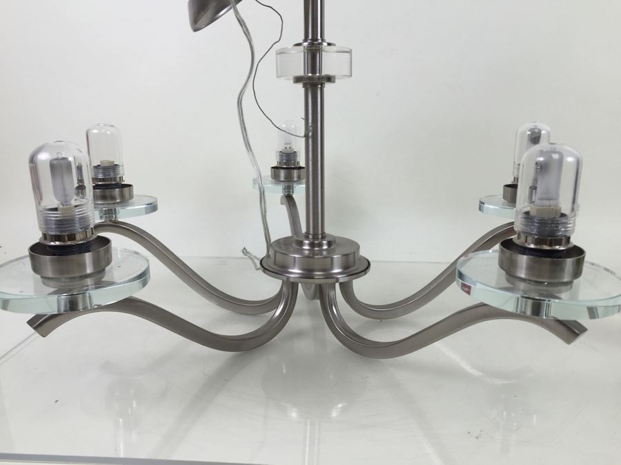 Modern Metal And Lucite Hanging Light Fixture [Photo 5]