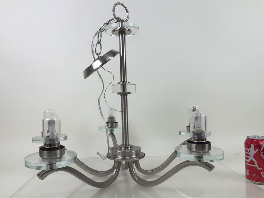 Modern Metal And Lucite Hanging Light Fixture [Photo 4]