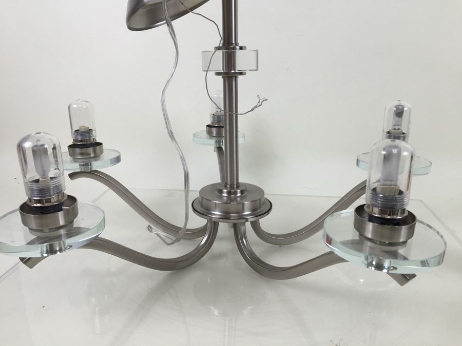 Modern Metal And Lucite Hanging Light Fixture [Photo 11]