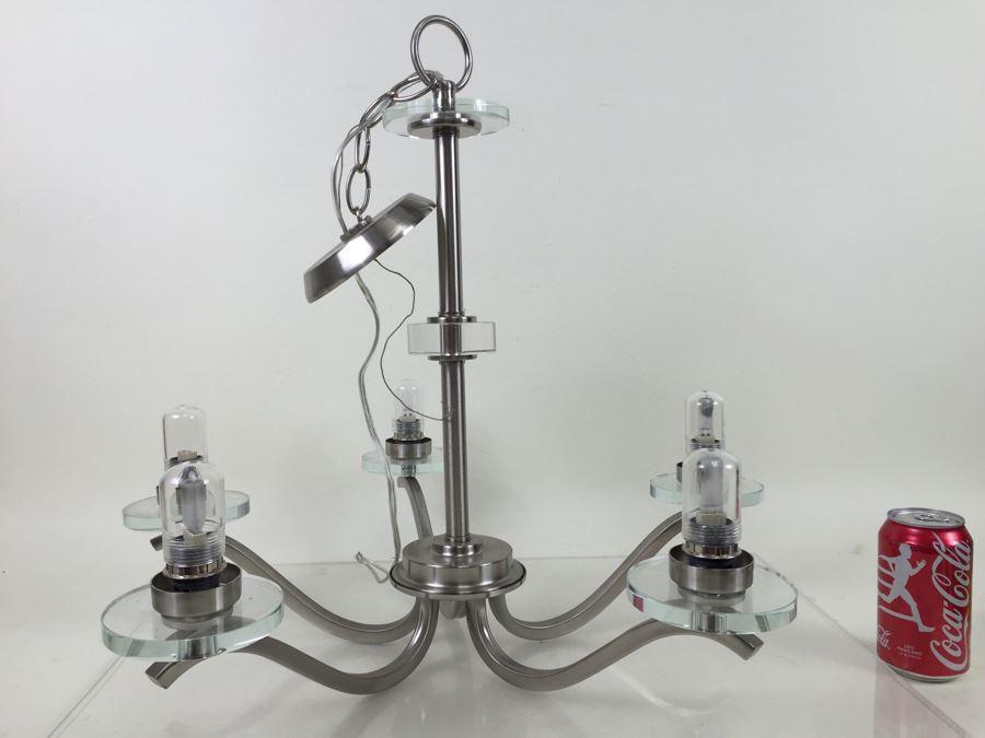 Modern Metal And Lucite Hanging Light Fixture [Photo 1]