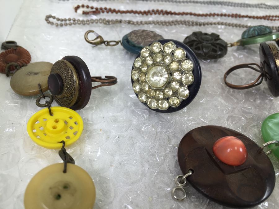 White Display Box Filled With Vintage Button Inspired Jewelry [Photo 11]