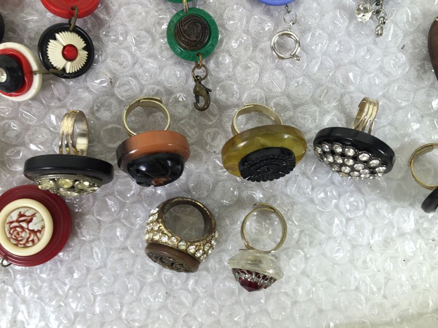 White Display Box Filled With Vintage Button Inspired Jewelry [Photo 18]