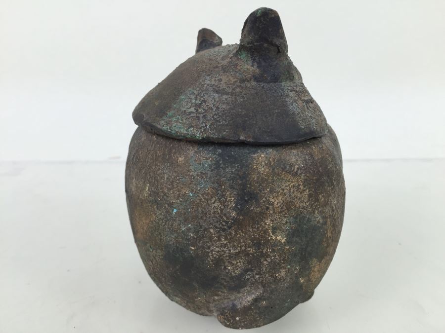 Metal Owl Sculpture Jar With Lid [Photo 7]