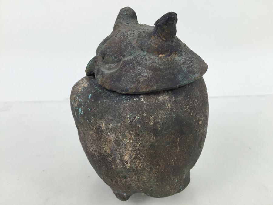 Metal Owl Sculpture Jar With Lid [Photo 10]
