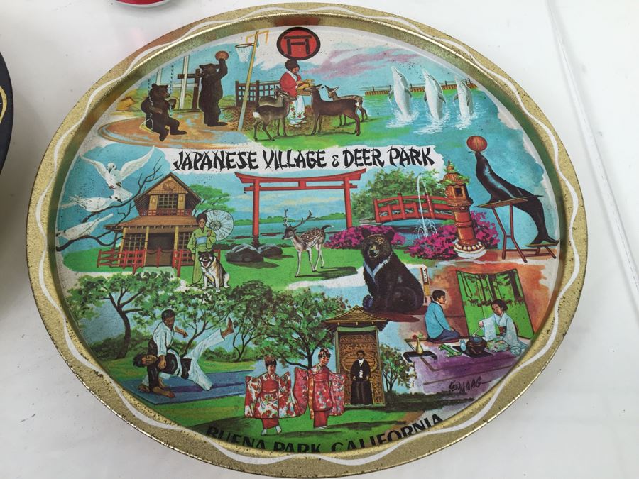 Pair Of Vintage Tourist Trays From L.A. Knott's Berry Farm And Ghost Town + Japanese Village And Deer Park Buena Park, CA [Photo 3]