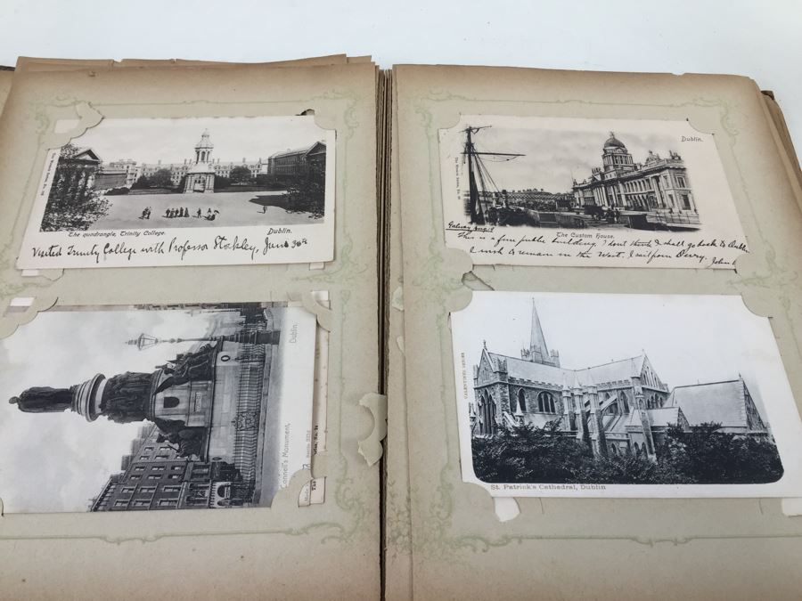 Vintage Art Nouveau Post Card Album Featuring Collection Of Dozens Of Stamped Post Cards Mainly From Ireland 1903-1906 [Photo 19]