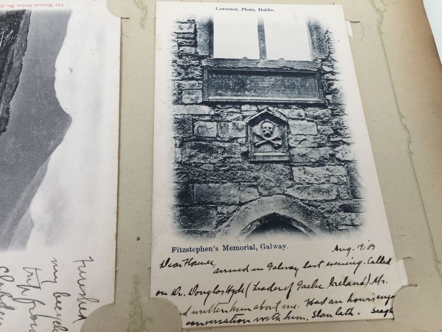 Vintage Art Nouveau Post Card Album Featuring Collection Of Dozens Of Stamped Post Cards Mainly From Ireland 1903-1906 [Photo 3]