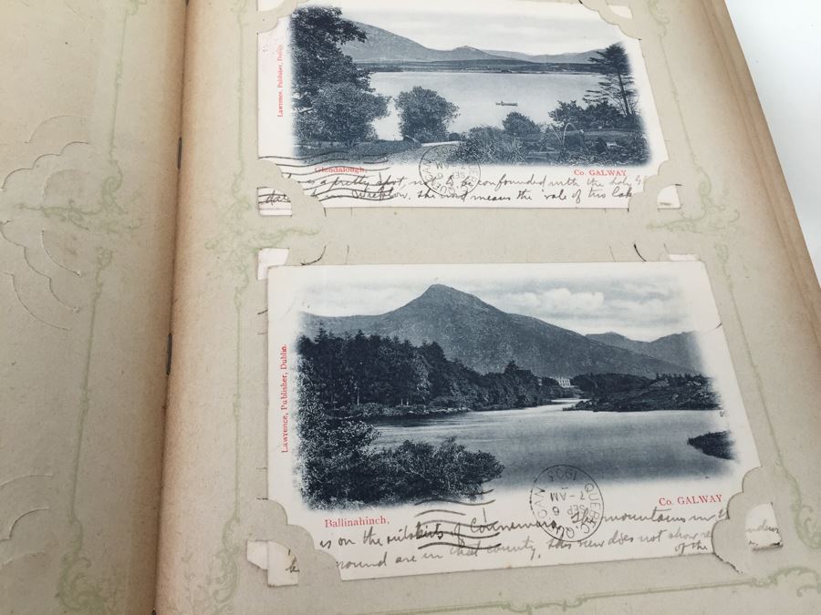 Vintage Art Nouveau Post Card Album Featuring Collection Of Dozens Of Stamped Post Cards Mainly From Ireland 1903-1906 [Photo 15]