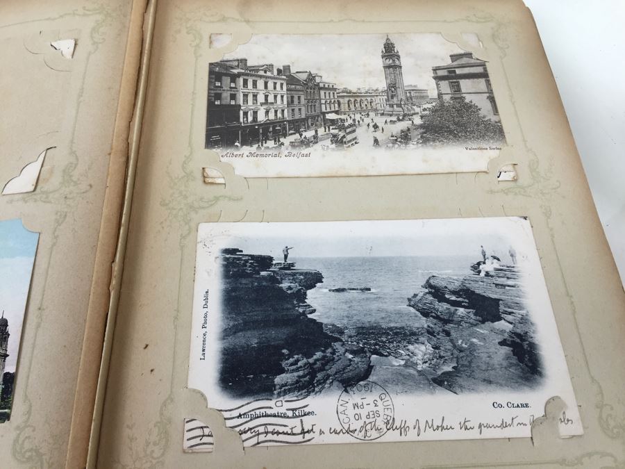 Vintage Art Nouveau Post Card Album Featuring Collection Of Dozens Of Stamped Post Cards Mainly From Ireland 1903-1906 [Photo 9]