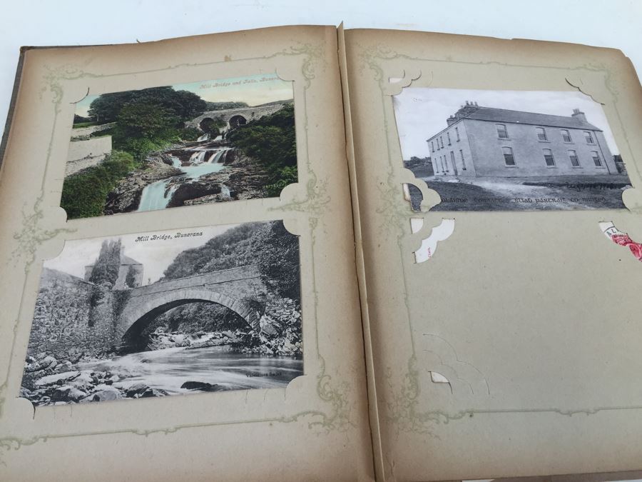 Vintage Art Nouveau Post Card Album Featuring Collection Of Dozens Of Stamped Post Cards Mainly From Ireland 1903-1906 [Photo 12]