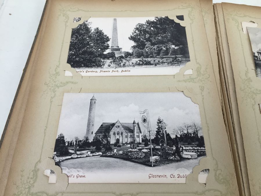 Vintage Art Nouveau Post Card Album Featuring Collection Of Dozens Of Stamped Post Cards Mainly From Ireland 1903-1906 [Photo 16]
