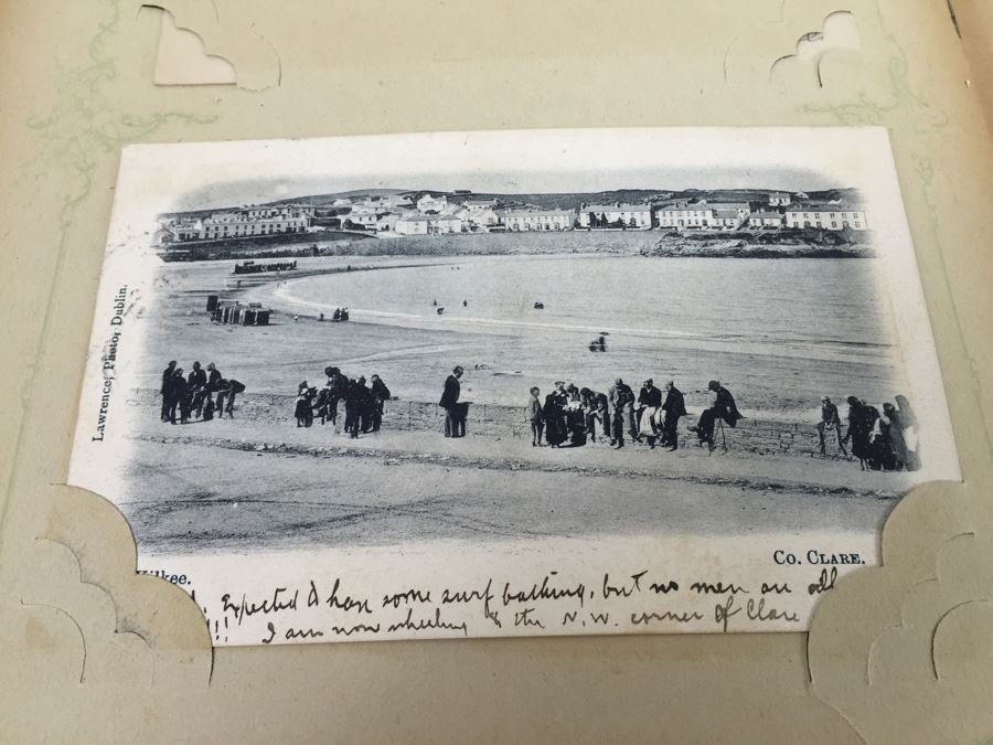 Vintage Art Nouveau Post Card Album Featuring Collection Of Dozens Of Stamped Post Cards Mainly From Ireland 1903-1906 [Photo 2]