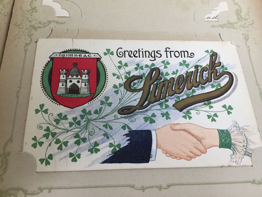 Vintage Art Nouveau Post Card Album Featuring Collection Of Dozens Of Stamped Post Cards Mainly From Ireland 1903-1906 [Photo 18]