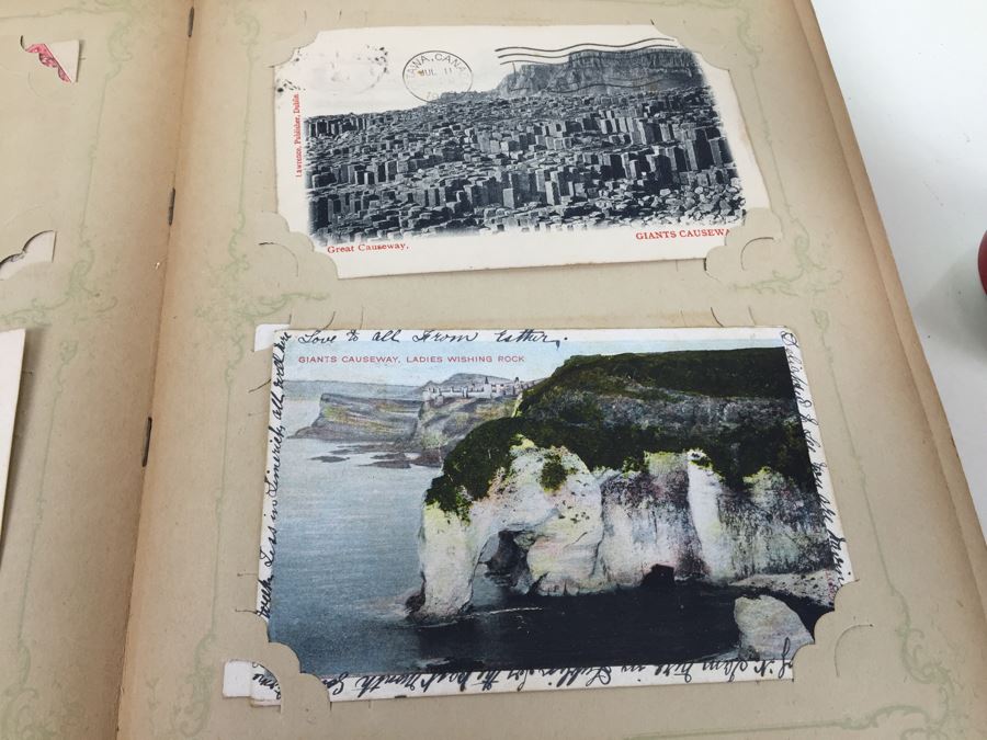 Vintage Art Nouveau Post Card Album Featuring Collection Of Dozens Of Stamped Post Cards Mainly From Ireland 1903-1906 [Photo 7]