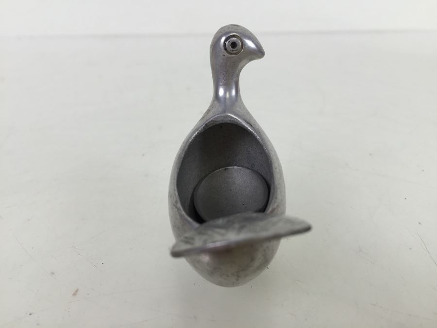 Pewter Salt Box Server With Spoon Bird Motif Made In Finland [Photo 6]