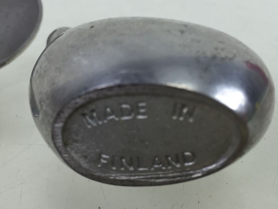 Pewter Salt Box Server With Spoon Bird Motif Made In Finland [Photo 3]