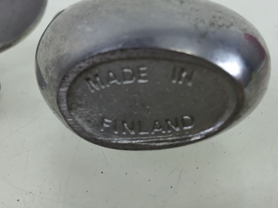 Pewter Salt Box Server With Spoon Bird Motif Made In Finland [Photo 8]