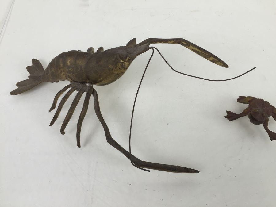 Brass Lobster And Frog Sculptures [Photo 6]