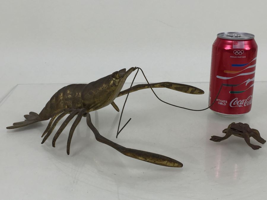 Brass Lobster And Frog Sculptures [Photo 1]