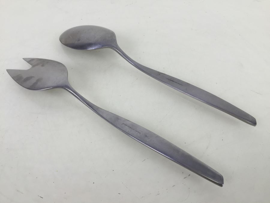 Gustav Sweden Stainless Steel Modernist Salad Fork Spoon Serving Set [Photo 5]