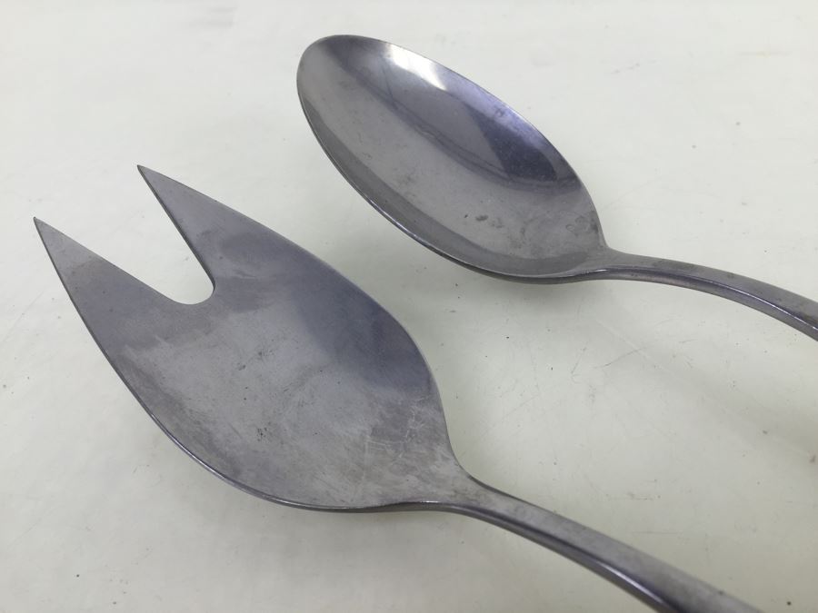 Gustav Sweden Stainless Steel Modernist Salad Fork Spoon Serving Set [Photo 2]