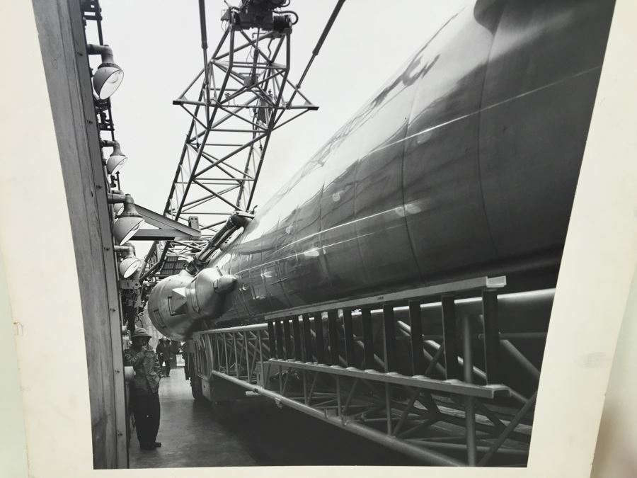 Vintage B&W Photograph Of Cold War Era ICBM Missile