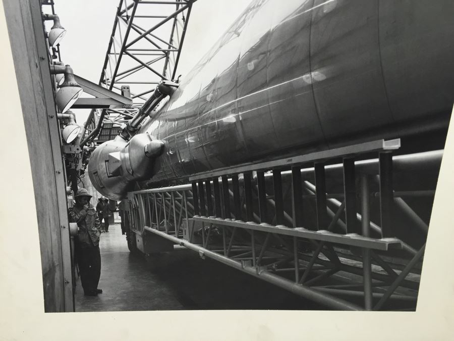 Vintage B&W Photograph Of Cold War Era ICBM Missile