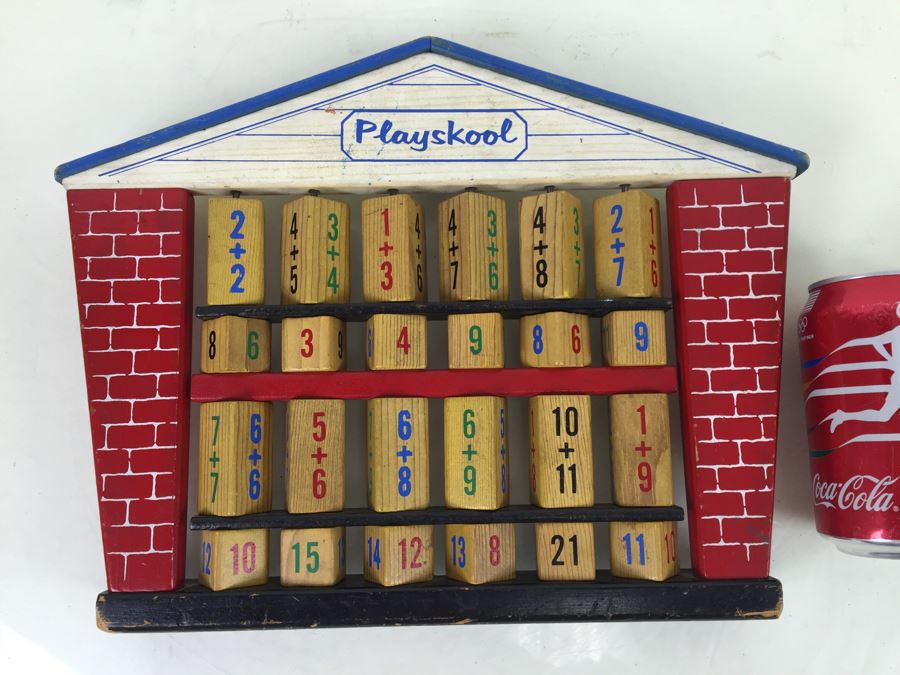 Vintage Playskool Wooden Arithmetic Kid's Learning School Toy [Photo 1]