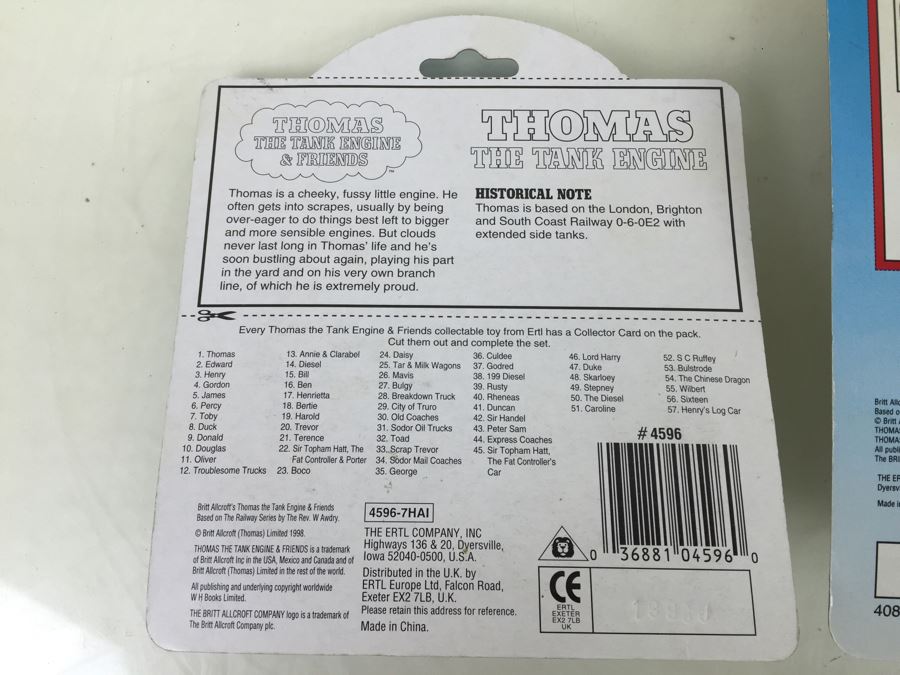 Pair Of ERTL Thomas The Tank Engine & Friends Toys On Original Cards 1995 & 1998 [Photo 9]