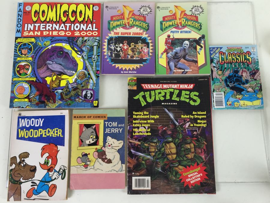 Various Comic Books And Books Including Teenage Mutant Ninja Turtles And Mighty Morphin Power Rangers [Photo 1]
