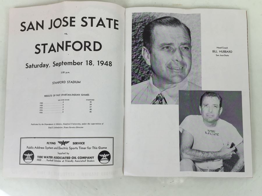 Vintage 1948 Football Program San Jose State Vs. Stanford Stanford Stadium [Photo 10]