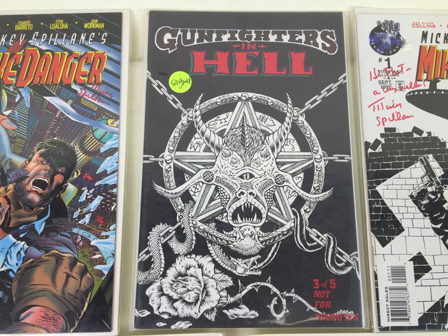 Collection Of (5) SIGNED Comic Books Mickey Spillane's Mike Danger, Creepers, Gunfighters In Hell [Photo 13]