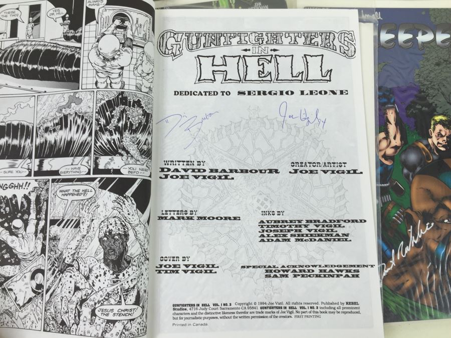 Collection Of (5) SIGNED Comic Books Mickey Spillane's Mike Danger, Creepers, Gunfighters In Hell [Photo 14]