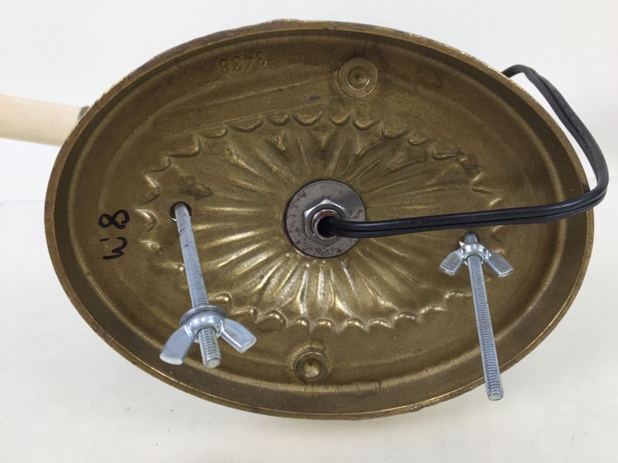 Vintage Brass And Cranberry Glass Wall Sconce Light Fixture [Photo 8]