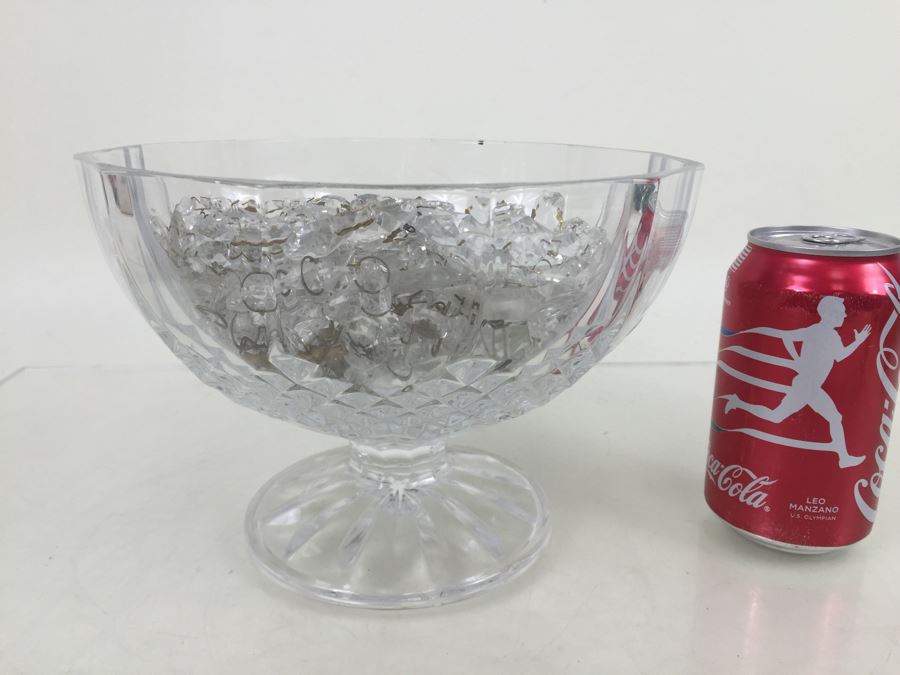 Footed Crystal Bowl Filled With Crystal Strands [Photo 1]