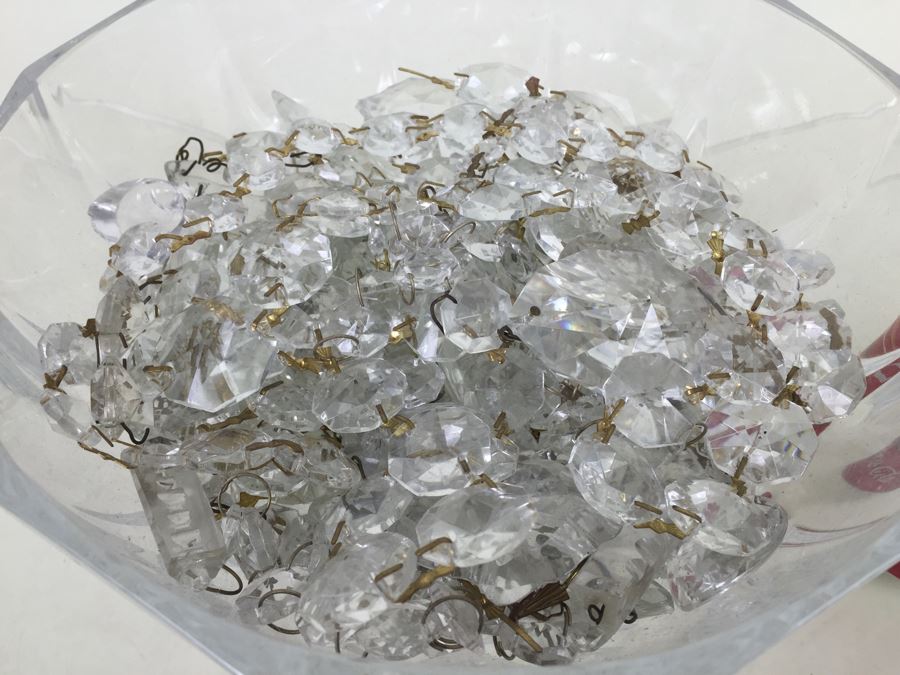 Footed Crystal Bowl Filled With Crystal Strands [Photo 2]