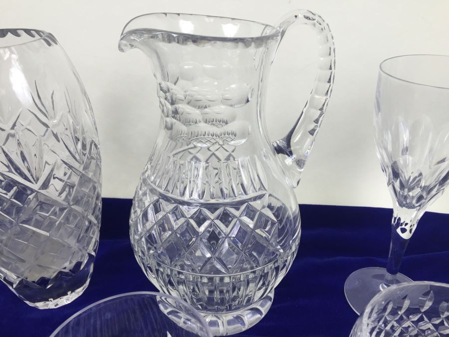 Crystal Glass Lot With Pitcher, Vase, Stemware And Glasses [Photo 8]