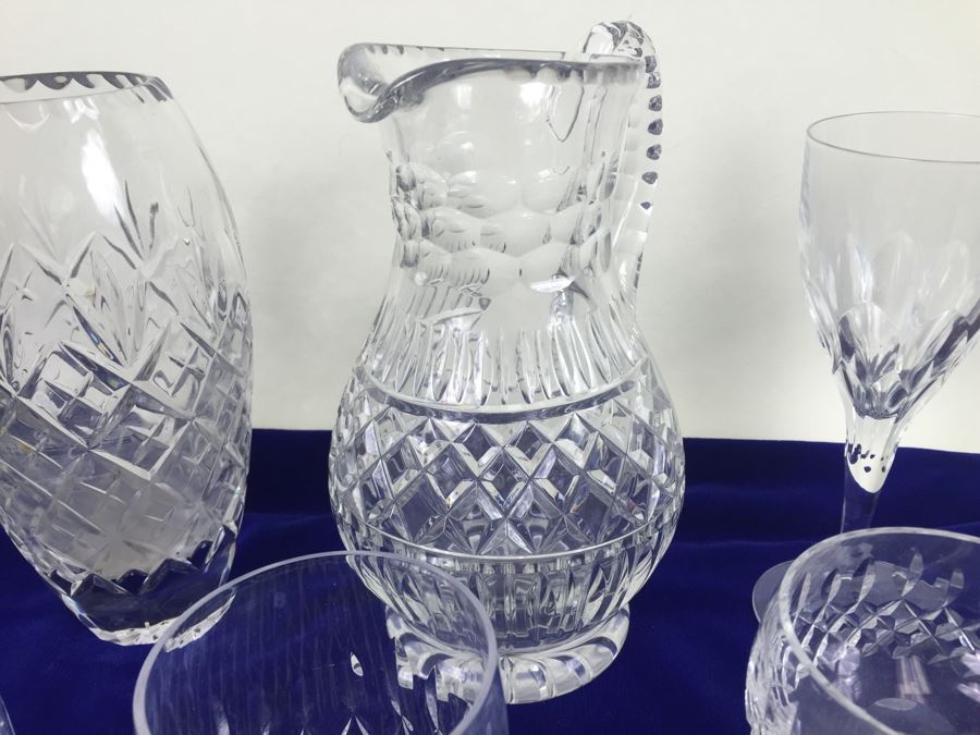 Crystal Glass Lot With Pitcher, Vase, Stemware And Glasses [Photo 2]