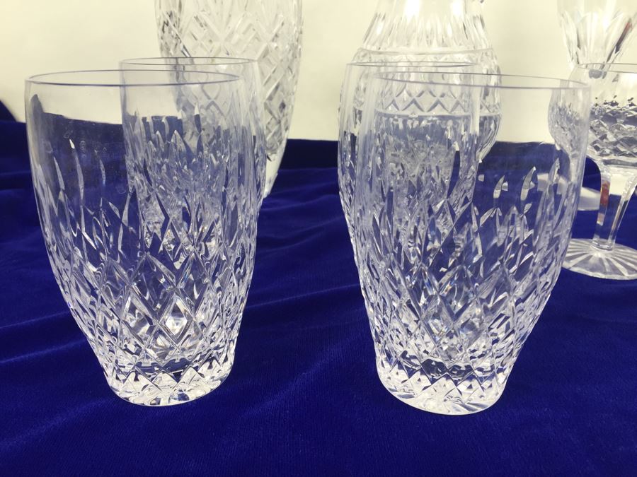 Crystal Glass Lot With Pitcher, Vase, Stemware And Glasses [Photo 4]