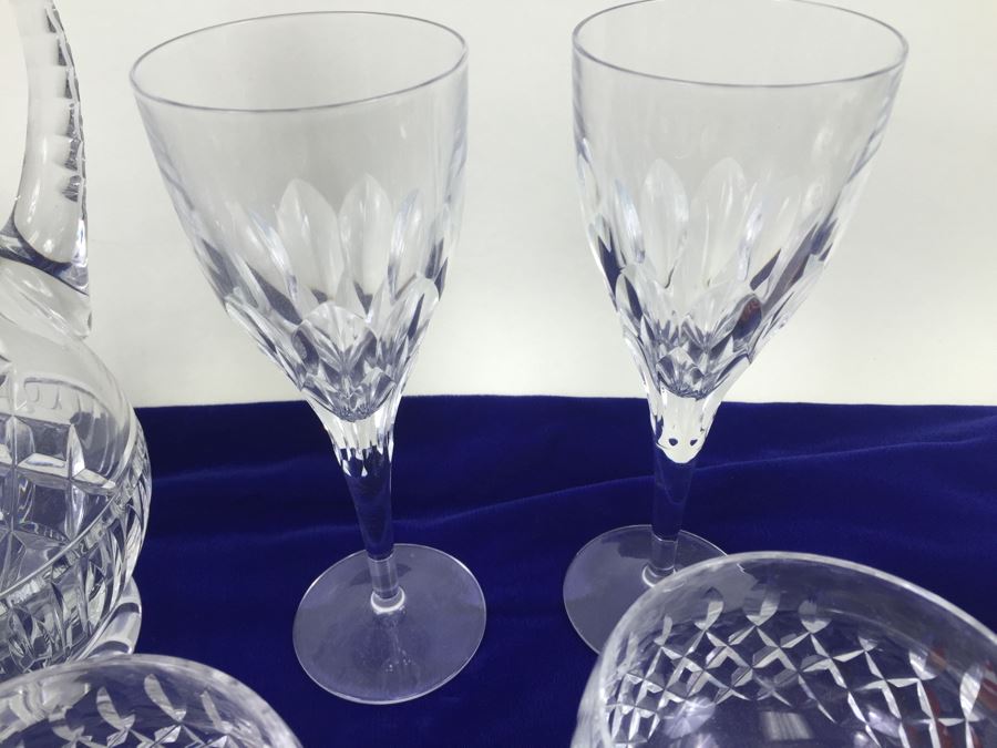 Crystal Glass Lot With Pitcher, Vase, Stemware And Glasses [Photo 3]