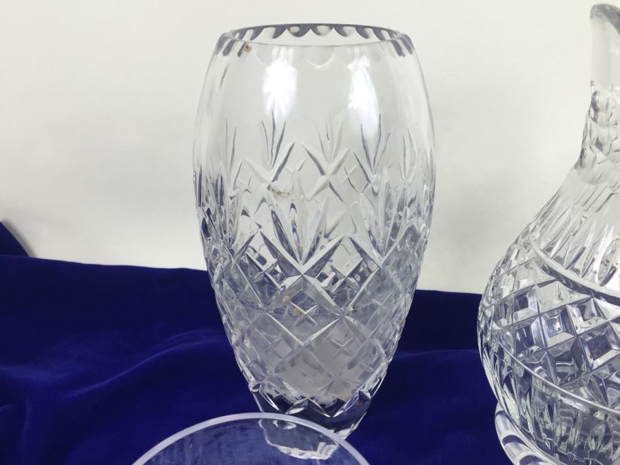 Crystal Glass Lot With Pitcher, Vase, Stemware And Glasses [Photo 7]